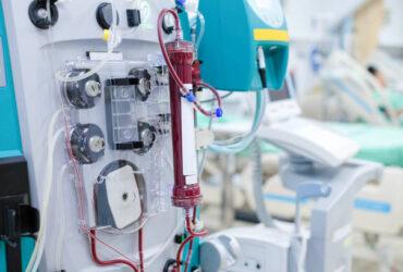 Continuous renal replacement (CRRT) with blood line dialysis set and installation at critical care unit (CCU)